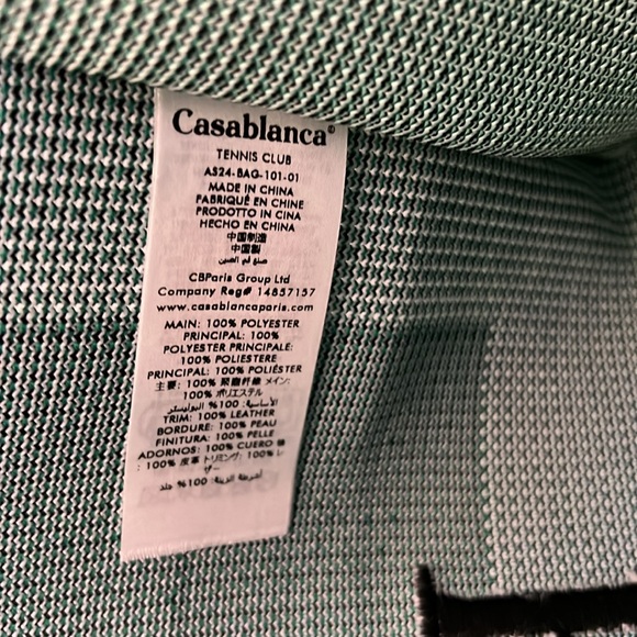 Casablanca Tennis Club Knit Logo Shopper Tote Bag White Green Black - Picture 9 of 16